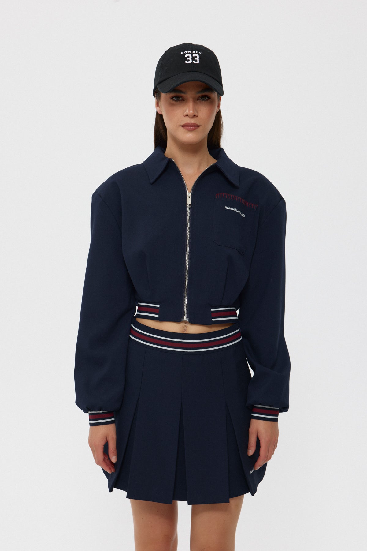 Lacivert Baskılı Tek Cep Detaylı Ceket SY-2415-Lacivert