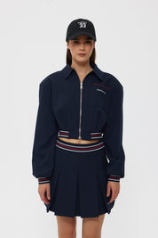 Lacivert Baskılı Tek Cep Detaylı Ceket SY-2415-Lacivert