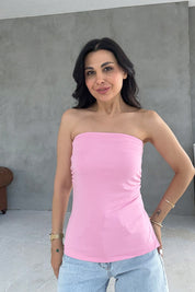 Pembe Straplez Bustiyer SY-3203-Pembe