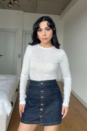 Lacivert Fleto Cepli Kot Etek SY-2990-Lacivert