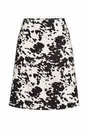 Kahve Desenli Saten Midi Etek SY-3886-Kahve