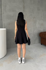 Siyah ZR Model Volanlı Mini Elbise SY-3030-Siyah