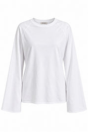 Beyaz Oversize İspanyol Kol Basic T-Shirt SY-3846-Beyaz