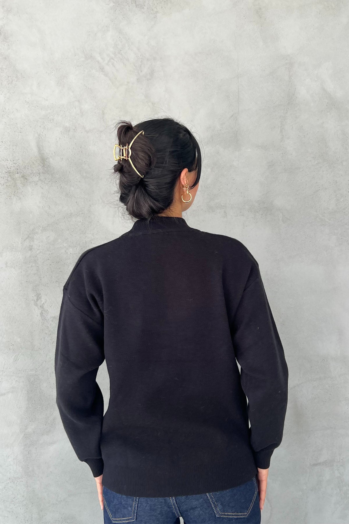 Siyah L Muadili Triko Kazak SY-2465-Siyah