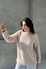 Bej Sakallı Yumoş Triko Kazak SY-2629-Bej