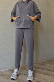 Antrasit Yumuşak Dokulu Sweatshirt ve Jogger Pantolon Takım SY-1020-Antrasit