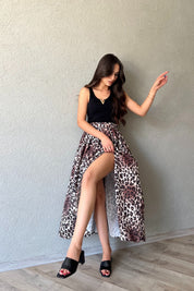 Leopar Yırtmaç Detaylı Paraşüt Balon Etek SY-2171-Leopar