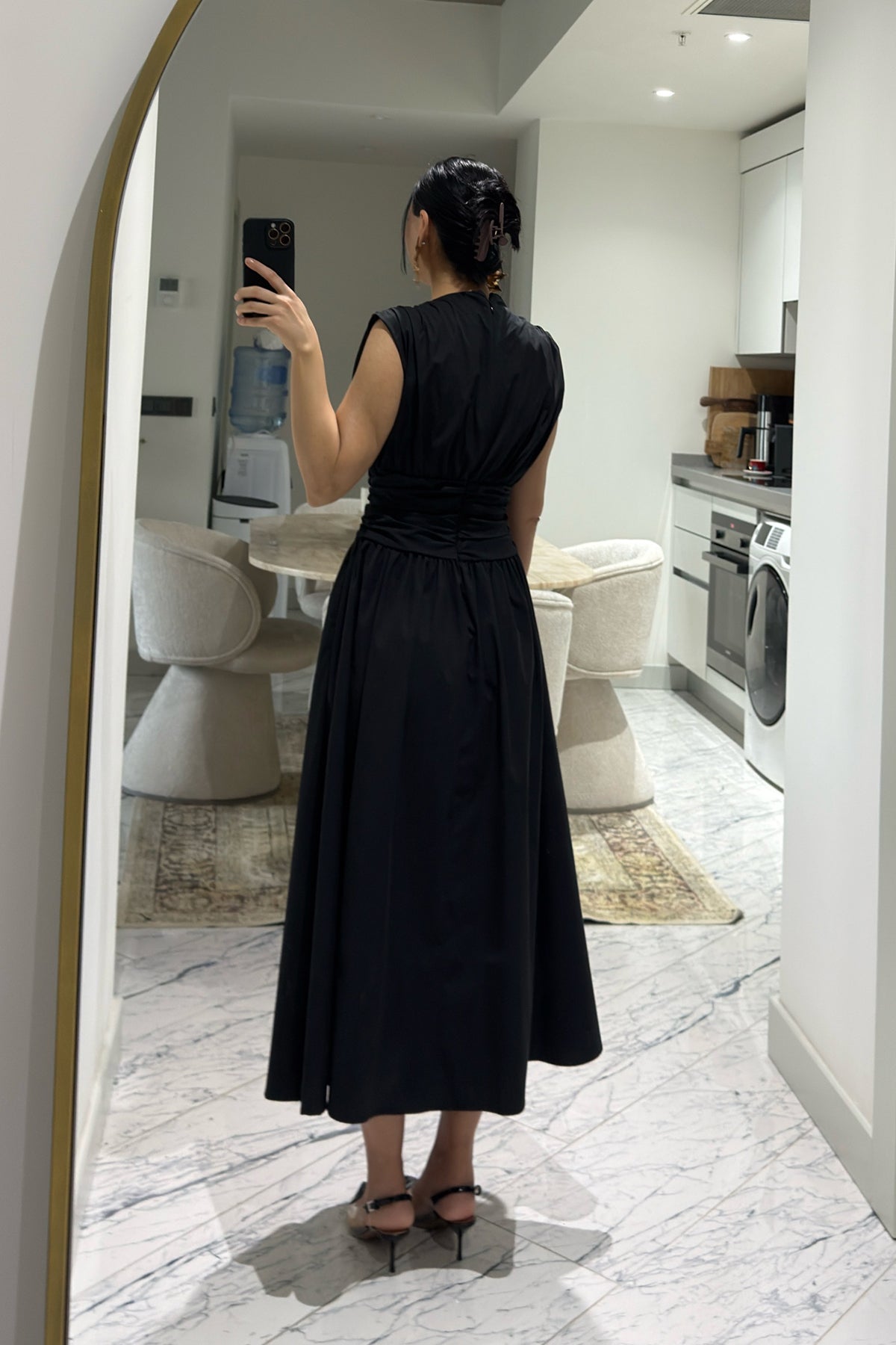 Pinterest Model Beli Drapeli Siyah Elbise SY-3610-Siyah