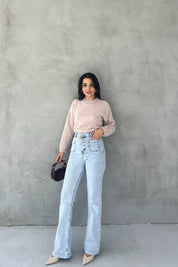 Bej Sakallı Yumoş Triko Kazak SY-2629-Bej