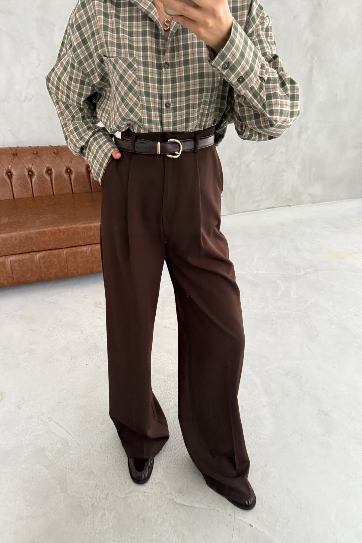 Kahve Premium Palazzo Pantolon SY-3454-Kahve