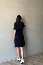 Lacivert Marka Model Slim-Fit Polo Yaka Elbise SY-2292-Lacivert