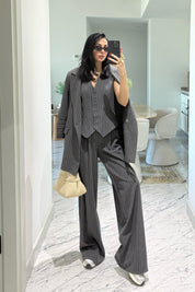Gri Yelekli Ceket Ve Pantolon Takım SY-3651-Gri