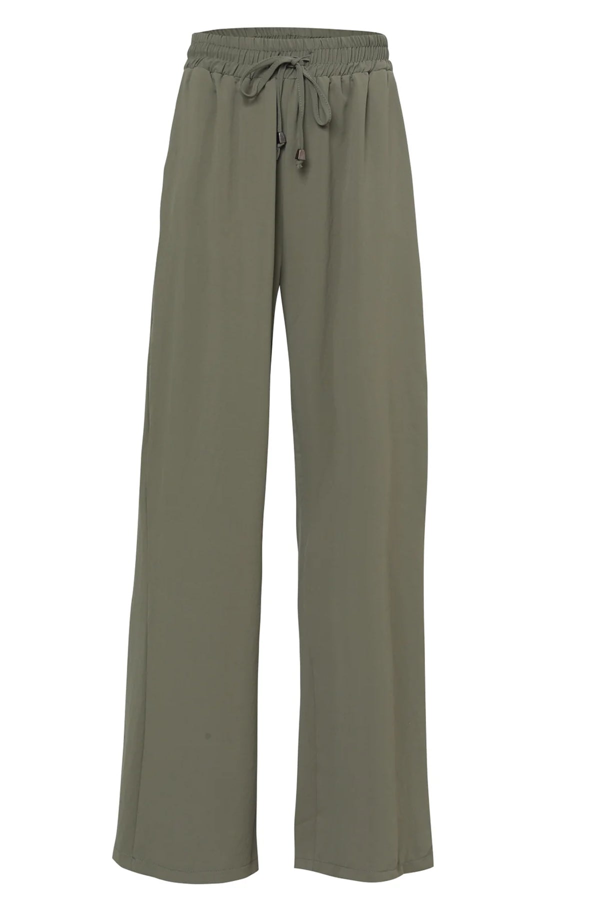 Beli Lastikli Bol Paça Pantolon Haki SY-3774-Haki