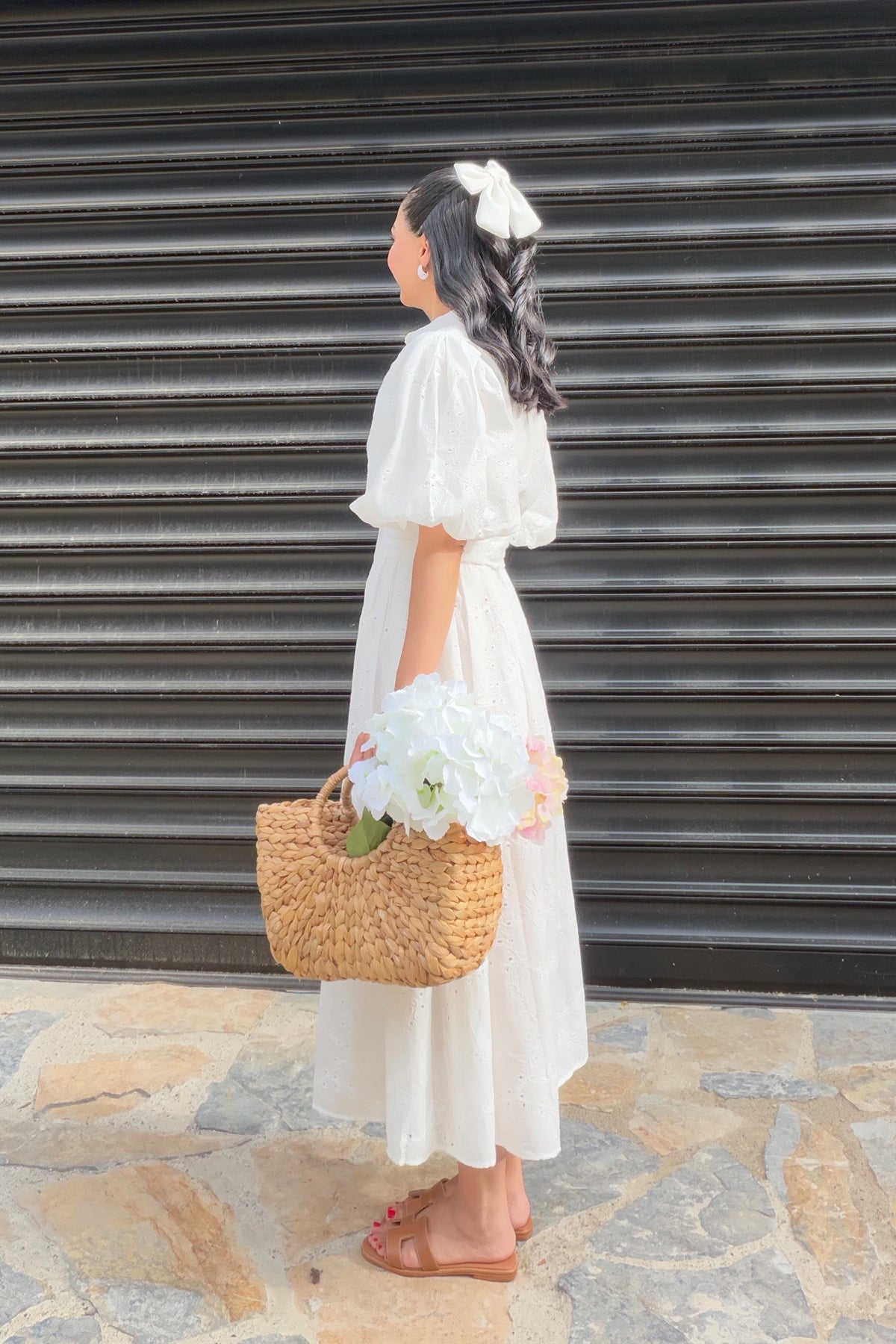 Princess White Balon Kol Elbise SY-3717-Beyaz