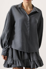 Oversize Kol Detaylı Gömlek SY-3565-Gri