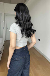 Gri Ayıcık Nakışlı Crop SY-2971-Gri