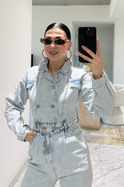 Buz Mavisi Denim Jean Tulum SY-3663-Buz Mavisi
