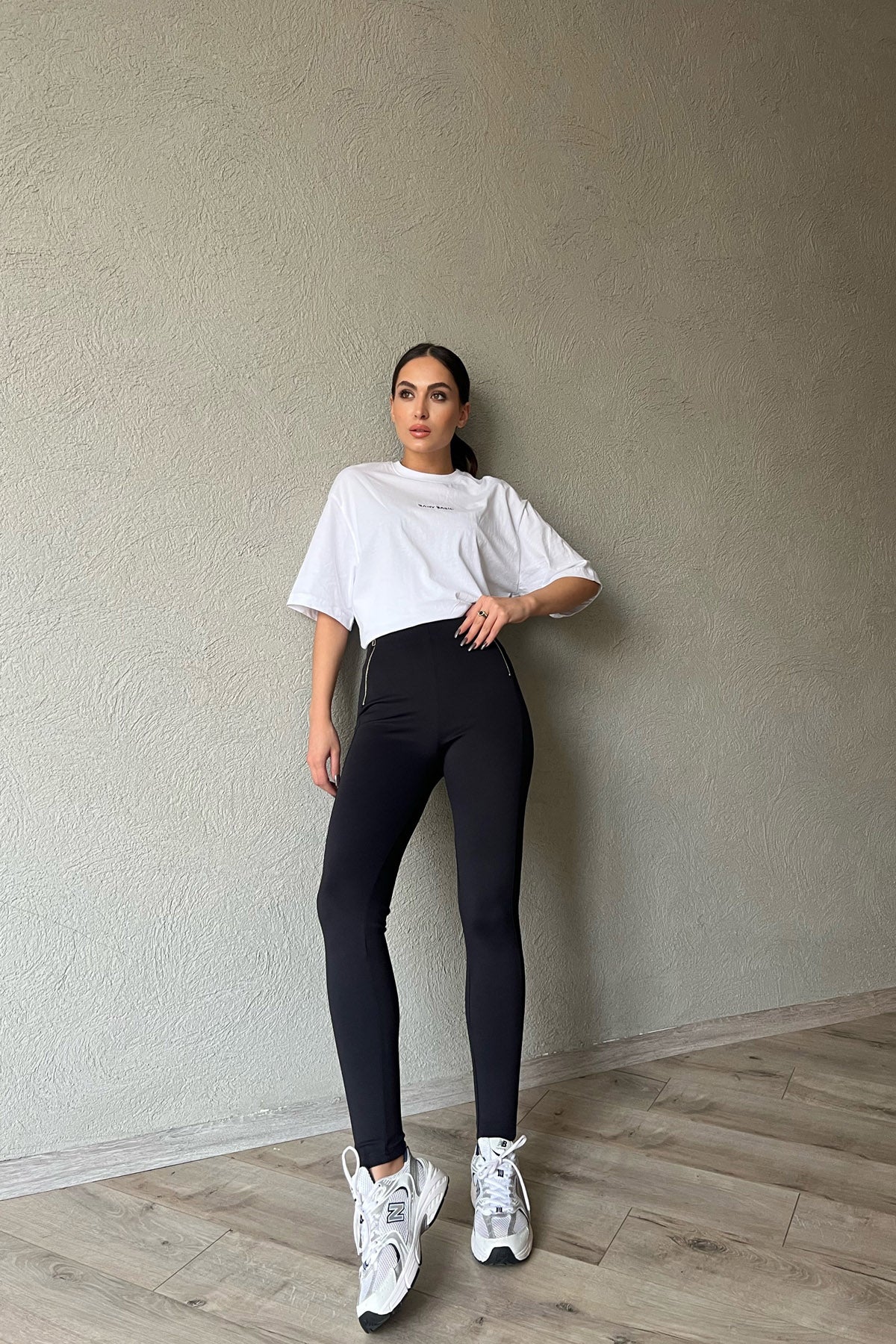 Lacivert Fermuar Detaylı Tayt SY-1467-Lacivert