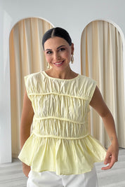 Sarı Tasarım Tulipa Bluz SY-3156-Sarı