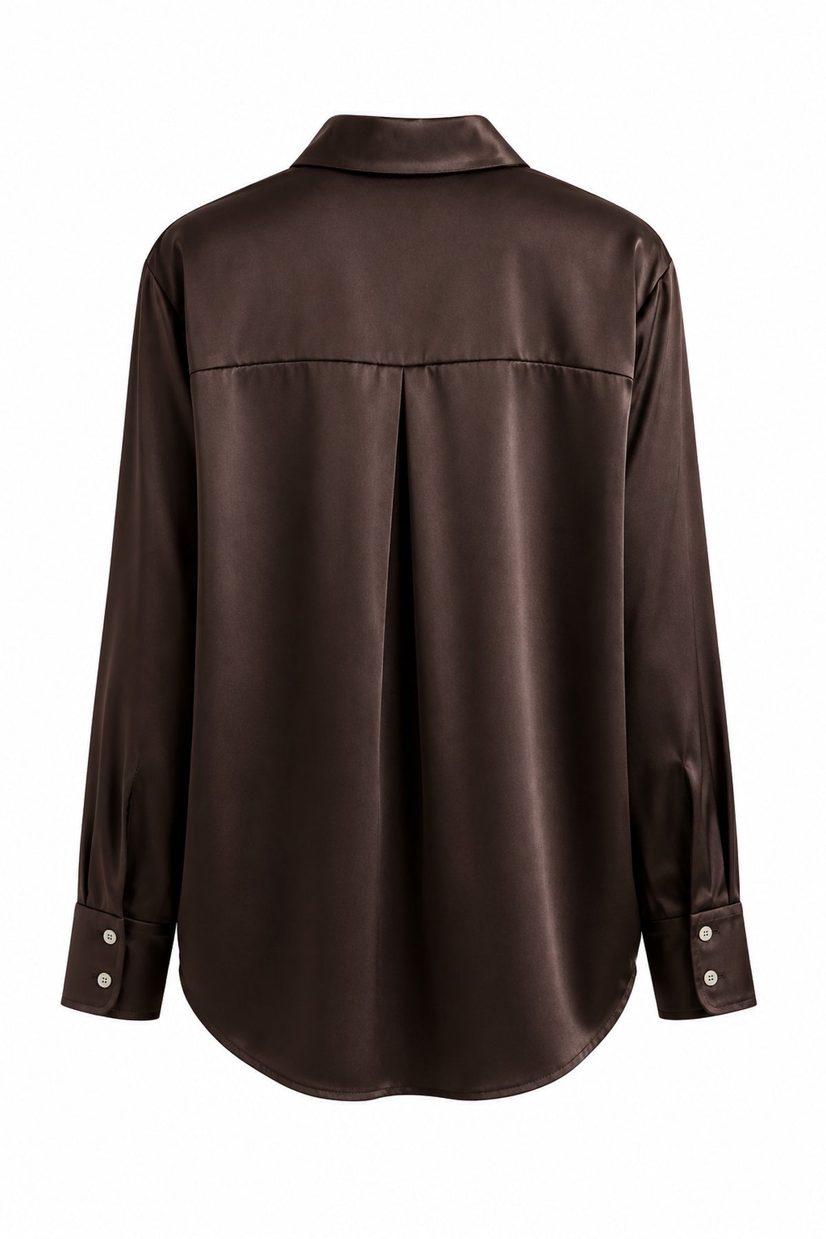 Kahve Basic Premium Saten Gömlek SY-3684-Kahverengi