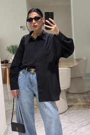 Siyah Cepli Kadın Gömlek SYM-3429-Siyah