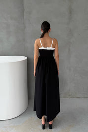 Önü Garnili Siyah Büzgülü Elbise SY-3039-Siyah