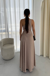 Taş Desenli Tek Kol Pencere Detaylı Elbise SY-3334-Taş