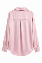 Pembe Basic Premium Saten Gömlek SY-3684-Pembe