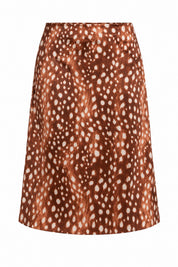 Bambi Desen Saten Midi Etek SY-3886-Bambi