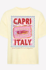 Sarı Capri Italy Baskılı Tişört SY-3762-Sarı