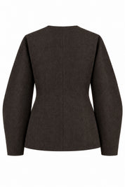 Kahverengi Balon Kol Blazer Ceket SY-3878-Kahverengi