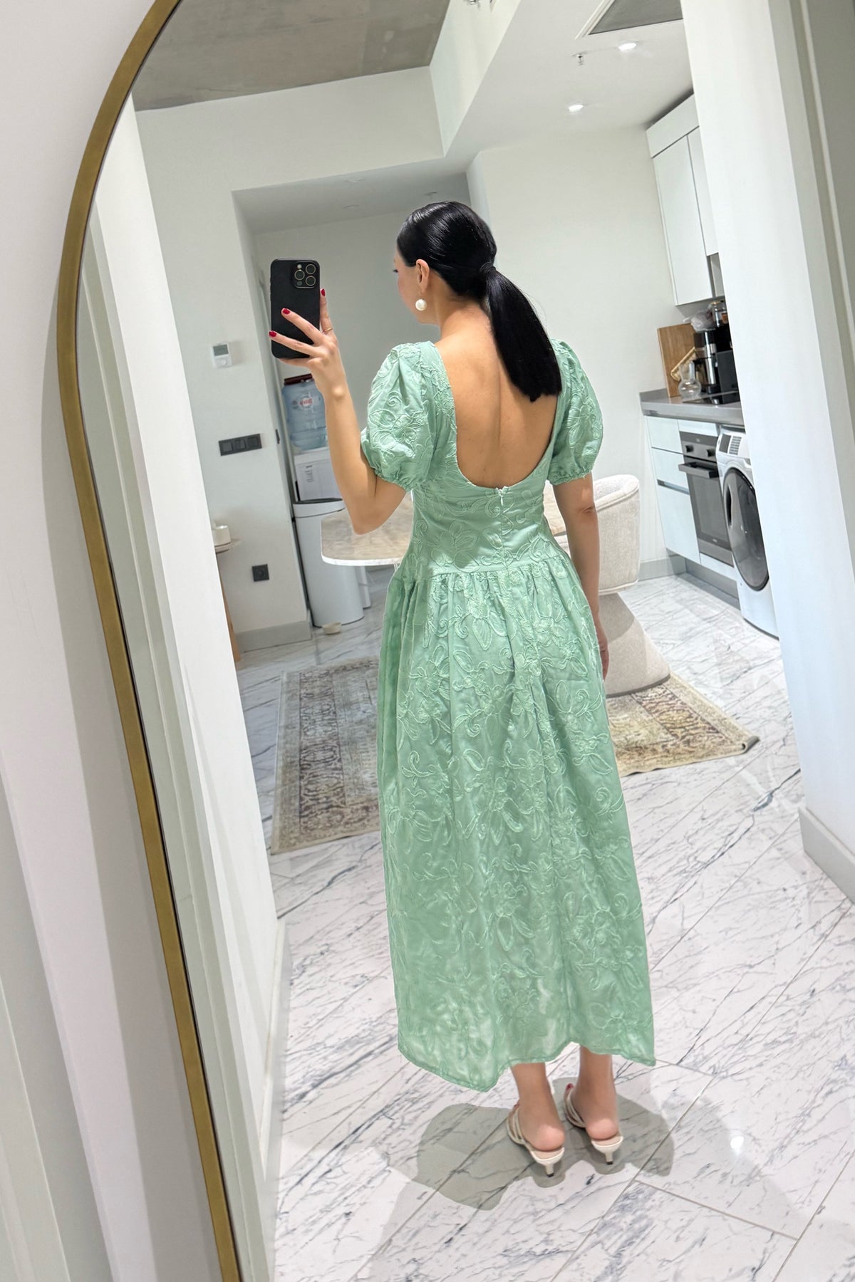Brode Mint Yeşili Midi Santorini  Elbise SY-3660-Mint Yeşili