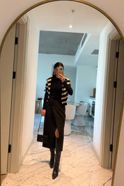 Süet Anvelop Siyah Midi Etek SY-3473-Siyah