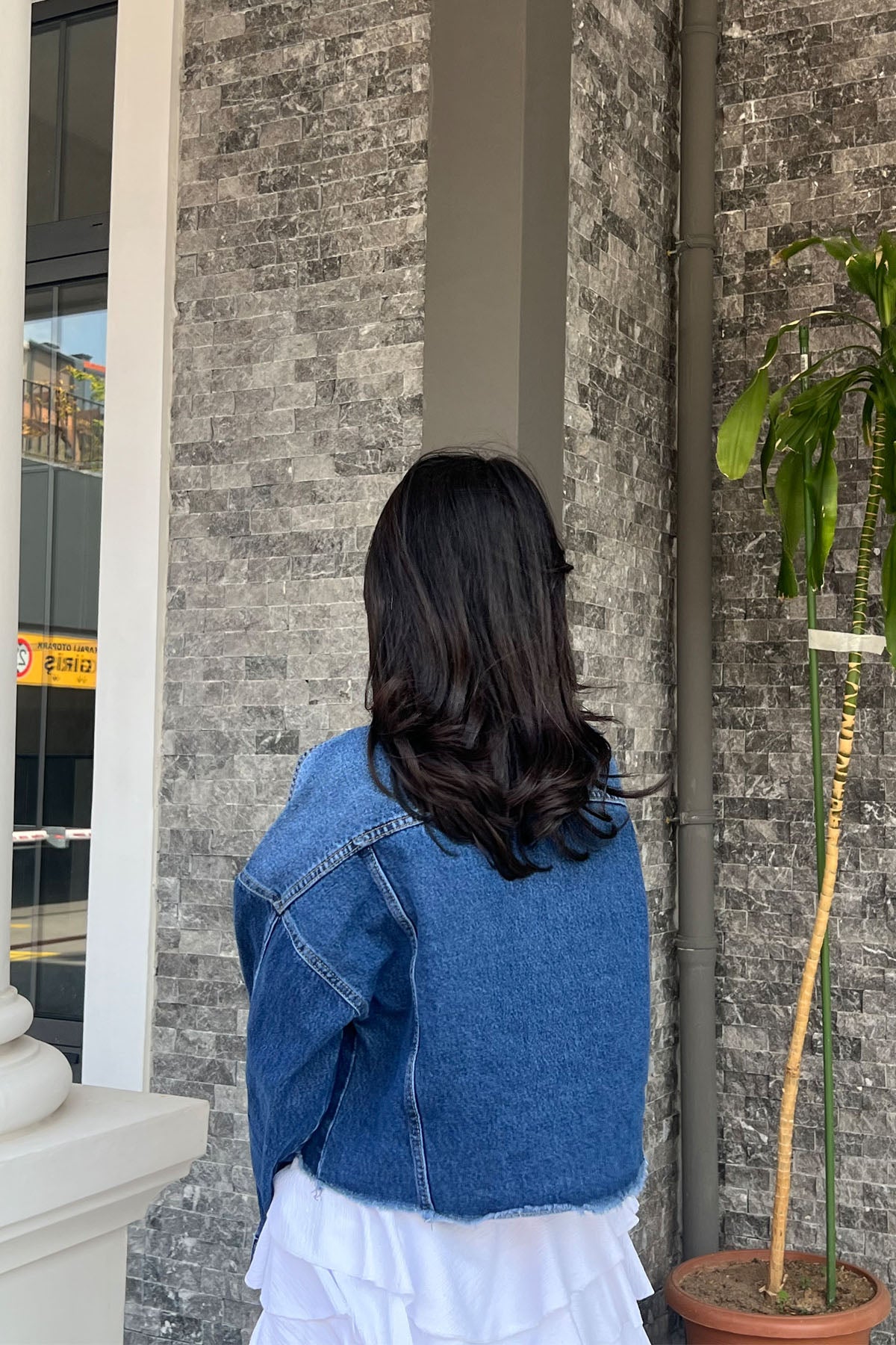 Koyu Mavi Crop Kot Ceket SY-2428-Koyu Mavi