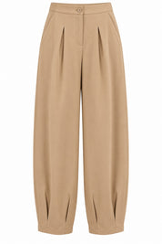 Mia Paçası Pile Detaylı Camel Pantolon SY-3872-Camel