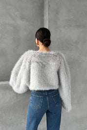 Gri Maria Kürk Kazak SY-2750-Gri