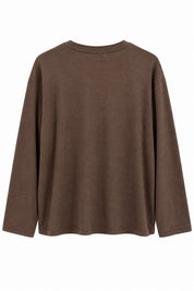 Kahve Bisiklet Yaka Oversize Basic Bluz SY-3899-Kahverengi