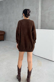 Kahverengi Yumoş 3'lü Etekli Takım SY-3441-Kahverengi