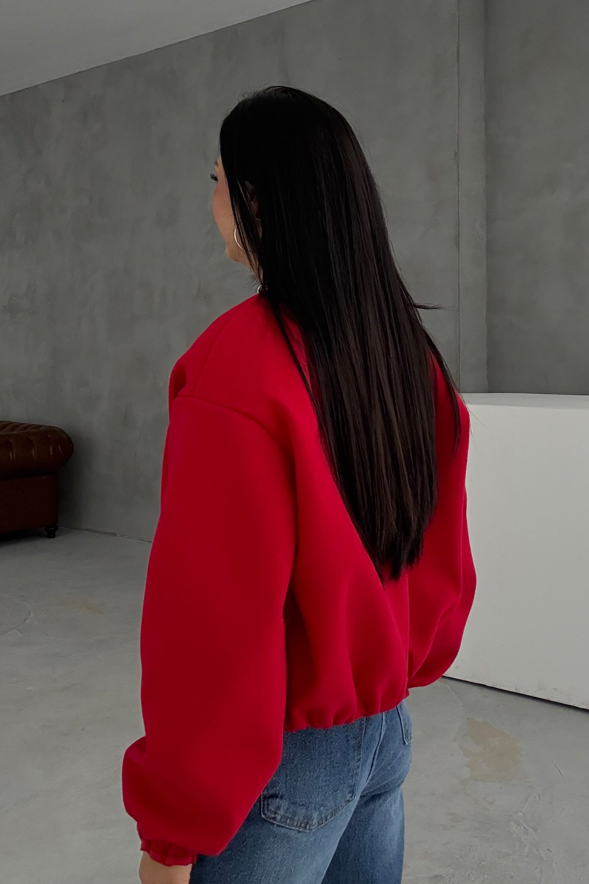 Kırmızı Kaşe Bomber Milano Ceket SY-3460-Kırmızı