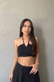 Siyah Bağlamalı Arkası Düğmeli Büstiyer SY-1938-Siyah