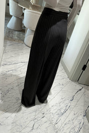 Çizgili Antrasit Pileli Kumaş Pantolon SY-3523-Antrasit