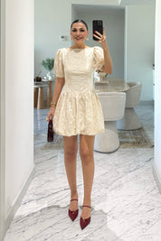 Brode Krem Mini Santorini  Elbise SY-3664-Krem