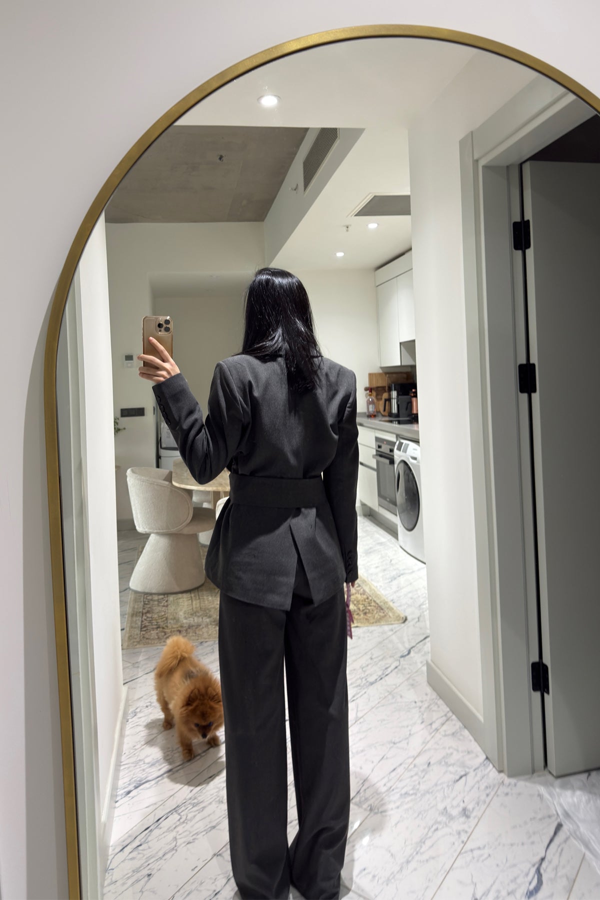 Antrasit Kuşak Detaylı Ceket ve Pantolon Takım SY-3602-Antrasit