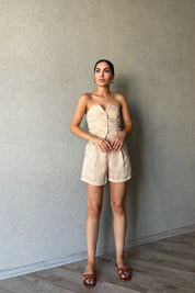 Bej Arkası Gipeli Saten Büstiyer SY-2576-Bej