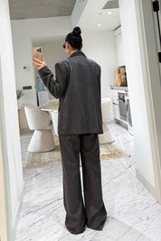 Çizgili Antrasit Ceket ve Pantolon Takım SY-3562-Antasit