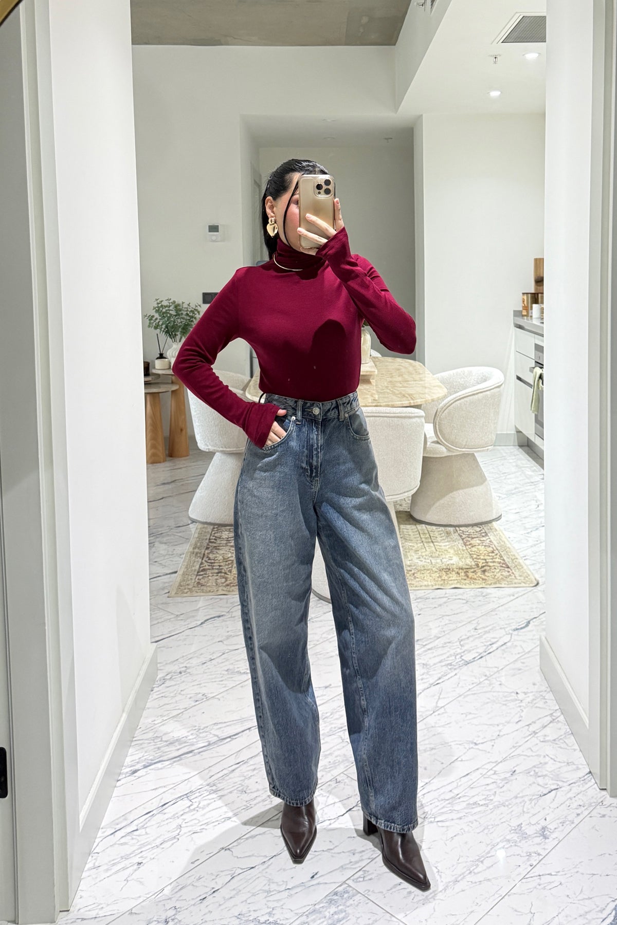 Bordo Balıkçı Yaka Body SY-3582-Bordo