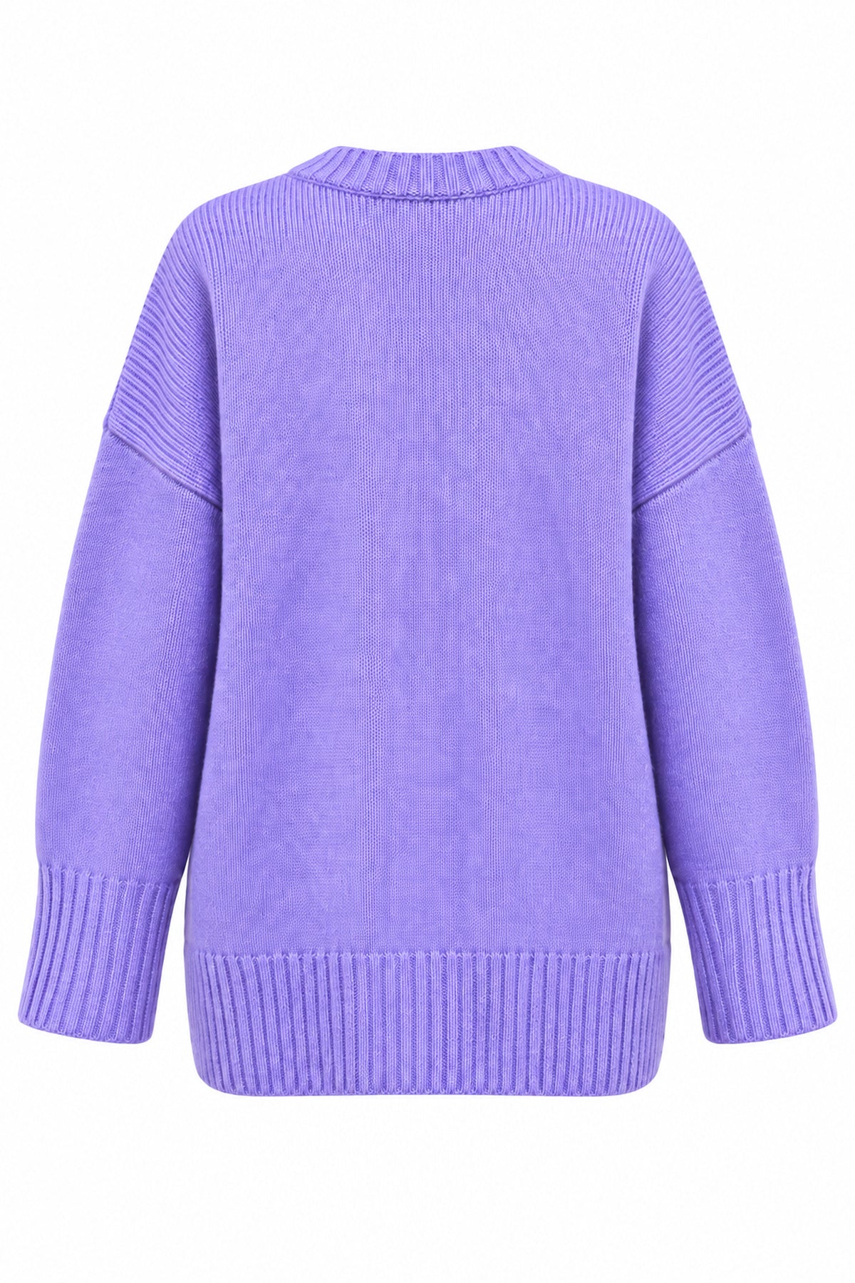 Lila Bisiklet Yaka Oversize Kazak SY-3897-Lila