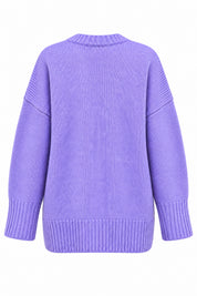 Lila Bisiklet Yaka Oversize Kazak SY-3897-Lila