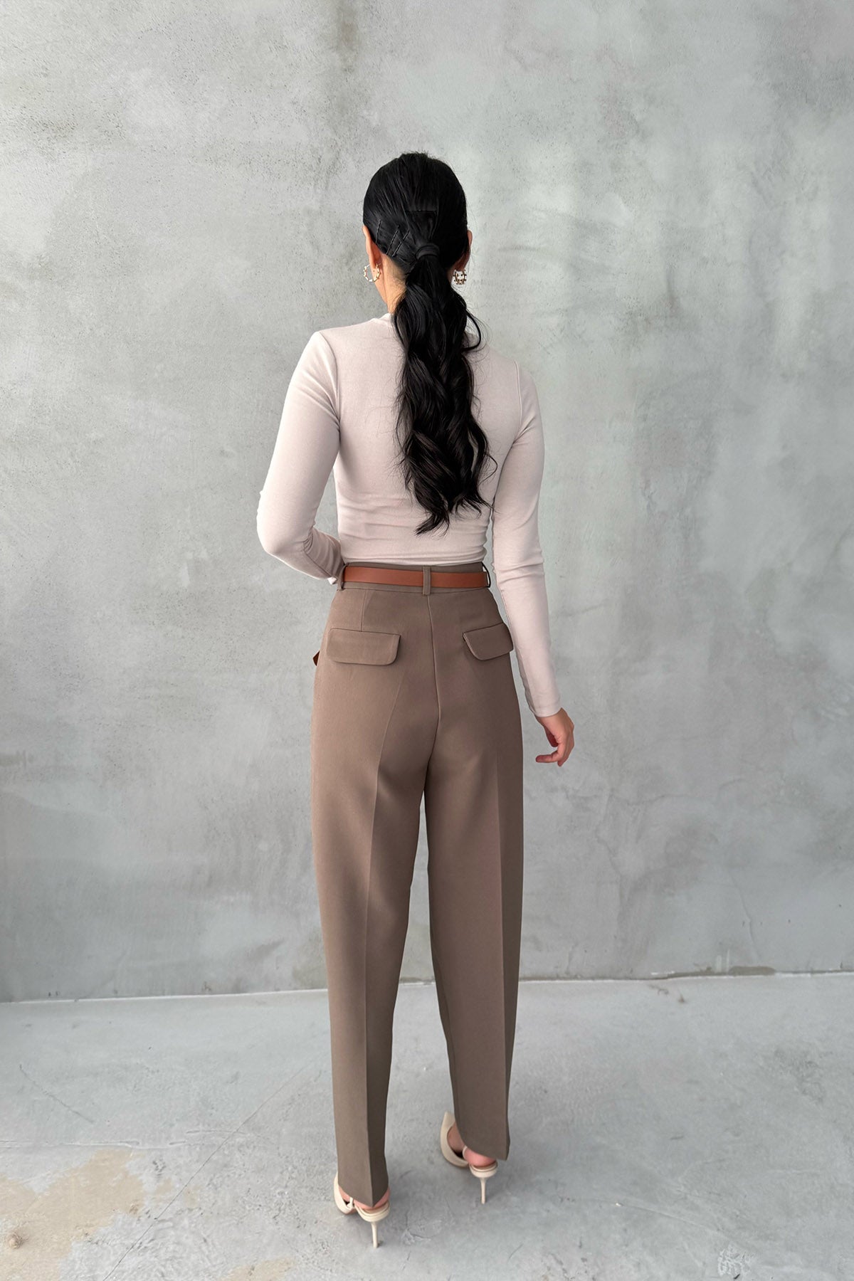 Haki Kemerli Premium Pantolon SY-3354-Haki