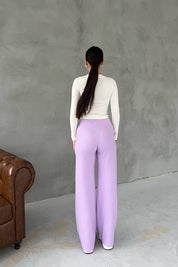 Lila Örgü Salaş Pantolon SY-2871-Lila